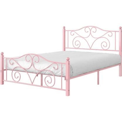 Queen Size Metal Bed Frame – Heavy‑Duty Platform with Slat Support, No Box Spring Needed