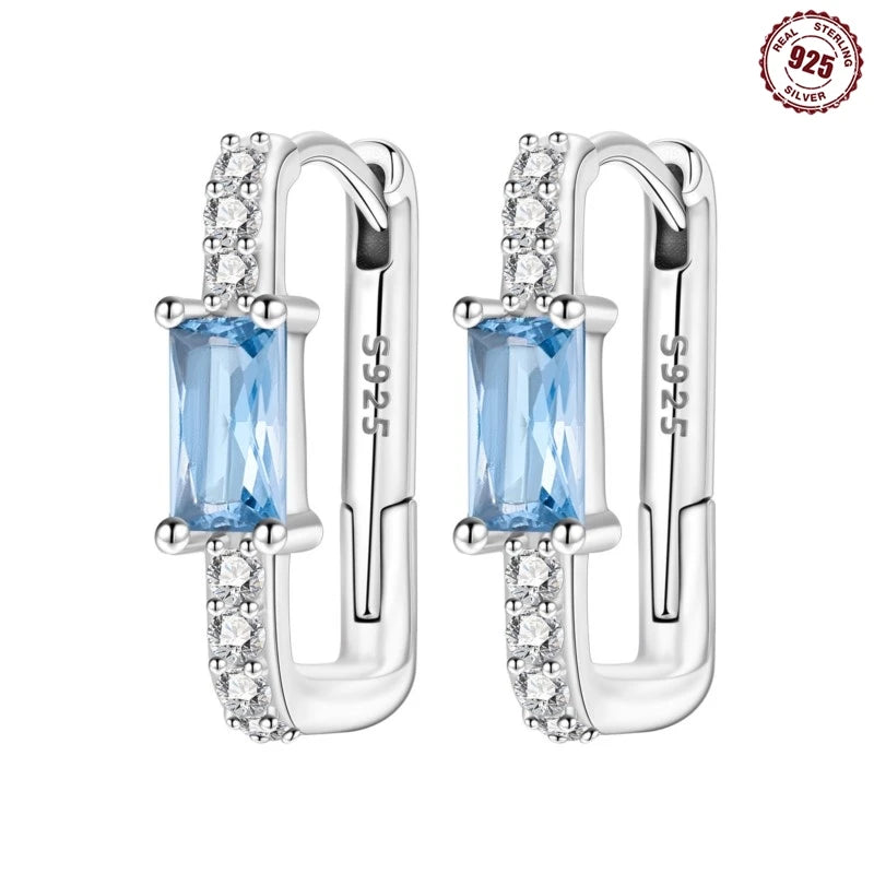 925 Sterling Silver Hoop Earrings Simple Sleeping Cat Earrings For Engagement Wedding Party Birthday Jewelry Gift