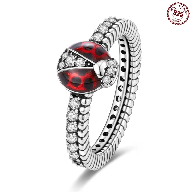 925 Sterling Silver Inlaid Full With Colorful Zirconium Butterfly Rings For Wedding Engagement Silver Rings Jewelry