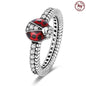 925 Sterling Silver Inlaid Full With Colorful Zirconium Butterfly Rings For Wedding Engagement Silver Rings Jewelry