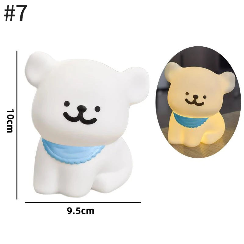 Cute Mini Panda Night Light LED Sleeping Animals Lamp Capybara Rabbit Lamp for Home Desktop Orname nParty Favors Gift
