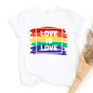 Love Is Love Print Women's T-shirt Pride Rainbow Print