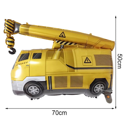 1pc Large Transportation Balloon Racing Balloon Fire Truck Ambulance School Bus Excavator Motorcycle Balloon for Boys Birthday