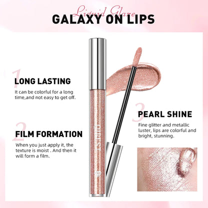 6 Colors Metallic Glitter Diamond Liquid Lipstick Waterproof Long Lasting Pearl Shiny