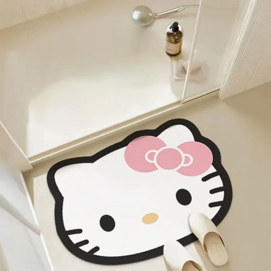 New Sanrio Hello Kitty Carpet - High-Quality Cartoon Home Decoration Mat, Non-Slip and Absorbent, Perfect for Bathroom or Living Room