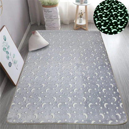Multicolour Stars Pattern Glow in The Dark Area Rug Horse Area Rug Living Room Carpet Luminous Area Rug Indoor Rugs for Children