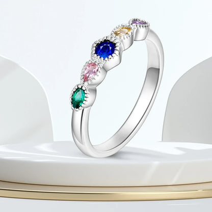 925 Sterling Silver Ring – Colorful Cubic Zirconia Women’s Wedding & Engagement Jewelry