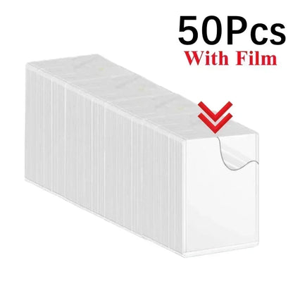 50/1Pcs Transparent Card Sleeve with Protective Film Clear Card Holder Idol Photo Game Baseball Card Holders Cover 35PT 3"x4"