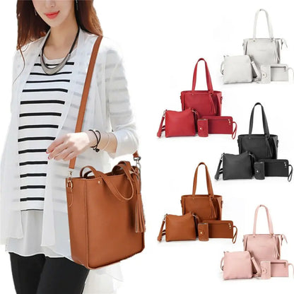 4Pcs/set Leather Crossbody Portable Shoulder bags