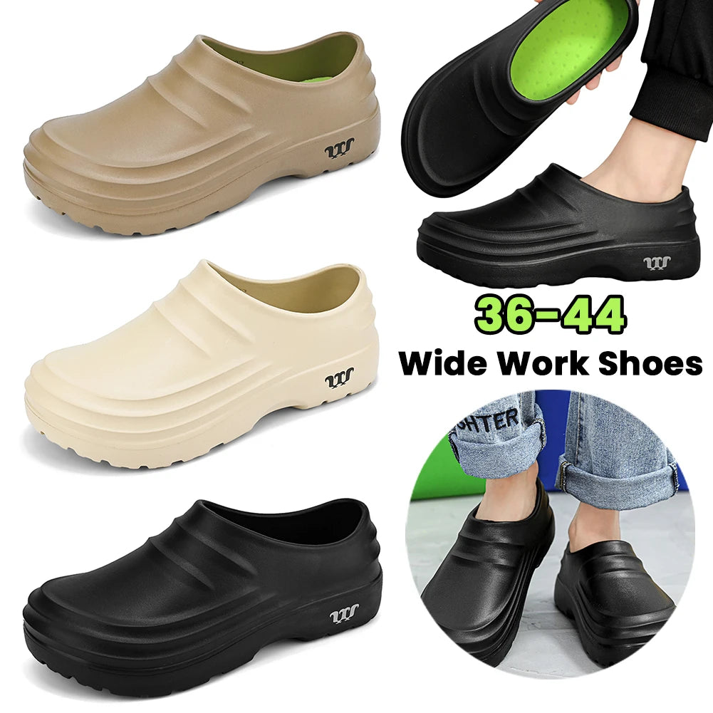 Chef Shoes Thickened Work Loafers Slip Resistant Warm Lined Nurse Shoes Waterproof Unisex Garden Shoes Lightweight for Men Women