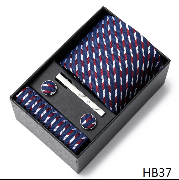 Men's  Tie Pocket Squares Necktie Box Set