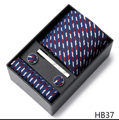Men's  Tie Pocket Squares Necktie Box Set