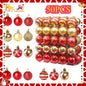 50pcs Christmas Ornaments Set - Shiny Red & Golden Decor Balls with 9 Unique Styles Perfect for Party Decorations