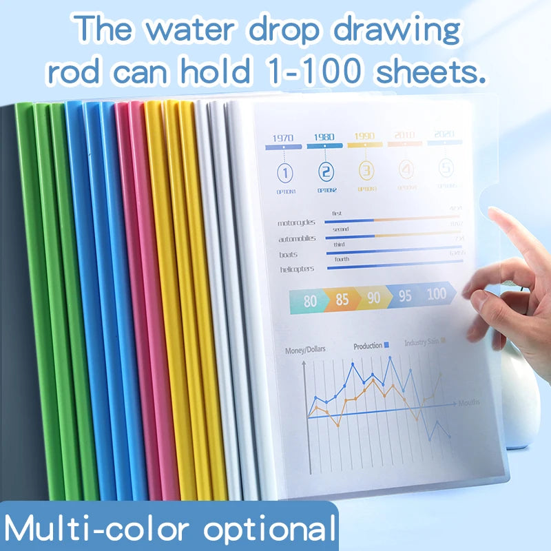 10pcs /A4 File Folder With Draw Rod