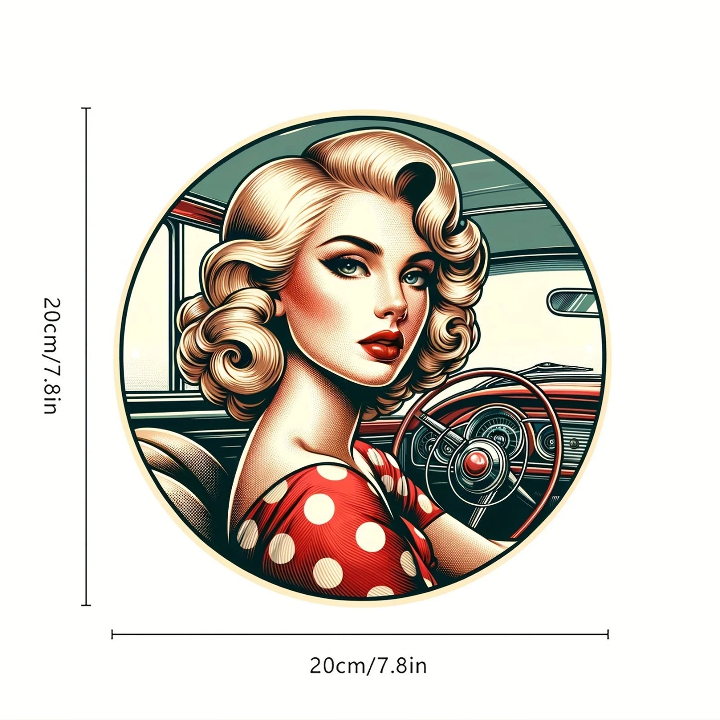 Vintage Pin-up Art Deco Sign: Aluminum Metal 20.32x20.32cm - Perfect for Garage, Bar, Bathroom, Bedroom, Music Room, Man Cave, R