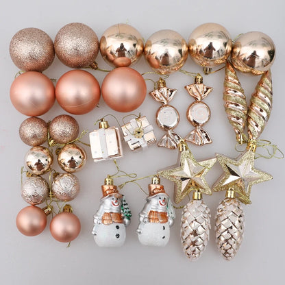 Christmas Tree Balls Red Candy Cane Hanging Ornament Big Pendants Set Christmas Decorations For Home 2024 Natal Navidad New Year