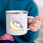 Cartoon Unicorn Enamel Mug – Creative Kids Drinkware for Water, Juice, Milk & Birthday Gifts