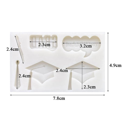 Mortarboard Pen Necktie Graduation Silicone Sugarcraft Mold Chocolate Cupcake Baking Fondant Cake Decorating Tools