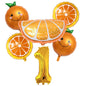 6pcs Orange Foil Balloon with 32inch Number Balloons Summer Themed Fruit Globals Baby Shower Birthday Thankgiving Party Decor