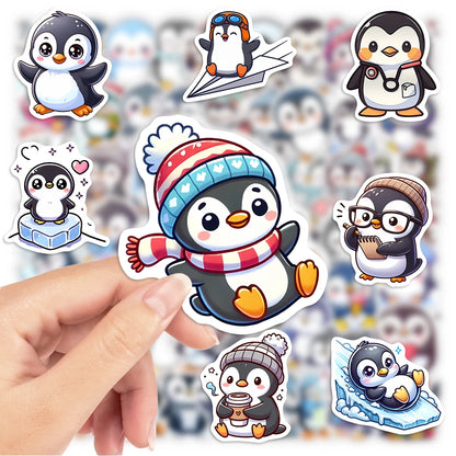 Lovely Penguin Stickers Cartoon DIY Toys Gift Decorative Decal for Kids Scrapbook Junk Journals Laptop Luggage Bottle Waterproof