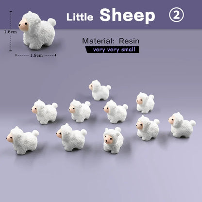 10Pcs Easter Rabbit Squirrel Elephant Fox Sheep Duck Pig Cat Frog Snake Figurine Miniature Fairy Garden Decoration Accessories