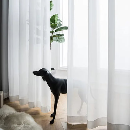 Fluttering Soft Solid White Tulle Yarn Chiffon Gauze Curtains for Living Room Bedroom Window Home Decoration Voile Drapes
