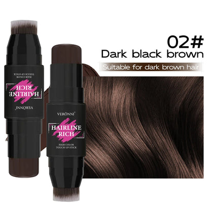 1pc Hairline Filling Cream Stick,Waterproof Matte Finish, Enhances Coverage,for Gray Roots & Thinning Hair Concealer with Brush