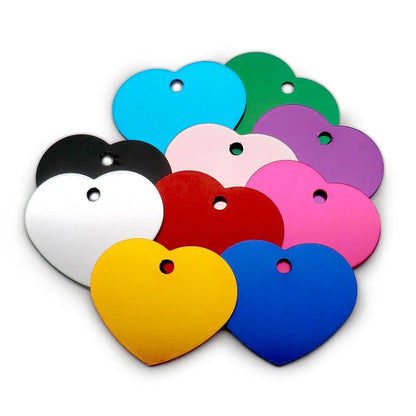 Random Mix 100pcs Aluminum Blank Dog Cat ID Pendant Engravable Ornament Tag Plates