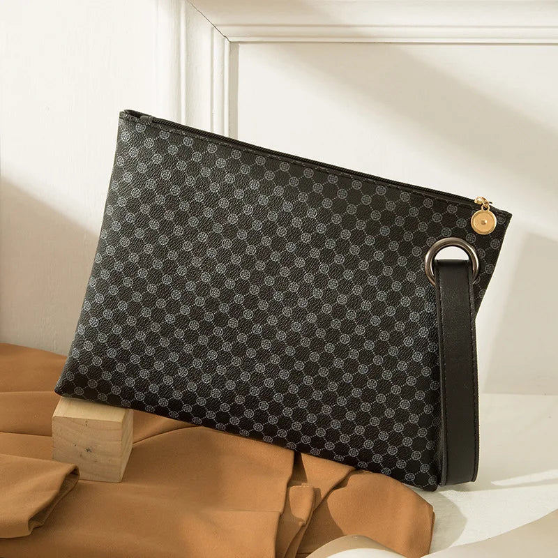 Women’s PU Leather Wristlet – Envelope‑Style Portable Clutch Wallet & Patterned Handbag