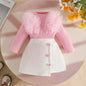 Baby Girls Clothes New Year Set 0-3Y Long Sleeve Big Bow Top Irregular Skirt and Beret 3Pcs Toddler Christmas Clothes