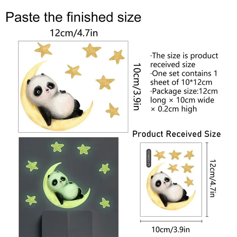 Luminous Giraffe Bear Elephant Star Switch Sticker Kid Baby Bedroom Decoration Self-adhesive Home Decor Wallpaper Wall Decals