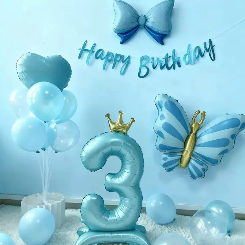 New 3D Butterfly Aluminum Film Balloon Forest Princess Style Children's Birthday Party Decoration Dreamy Wedding Decoration Cart