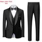 Men's Solid Color Suit Jacket Blazer Waistcoat Vest Pants Set M-6XL