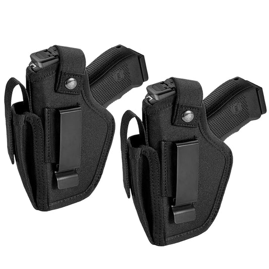 2pcs Tactical Gun Holster Concealed Pistol Holster Left Right Hand Universal Belt Holster with Mag Holder for Glock 17 19 M&P