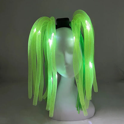 Disco Luminous Flashing Noodles Headband Light up Braid Headband Girl Women Bar Club Night Show Headwear Supplies
