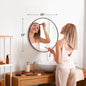 Large Gold Round Vanity Framed Mirror for Wall Matte Metal Framed 30 Inch Modern Mirror Tempered Glass Bedroom Living Room