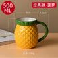Creative Ceramic Strawberry Pumpkin Pineapple Coffee Cup Kids Fruit Mug Home Office Breakfast Milk Drink Mug Birthday Gift