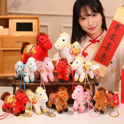 2026 Chinese New Year Keychain The Year of Horse Keyring Mascot Pendant Chinese Spring Festival Cute Pony Pendant