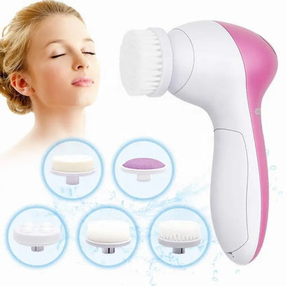 Electric Facial Cleaner 5 IN 1 Face Cleansing Brush Wash Machine Cleanser Tool
