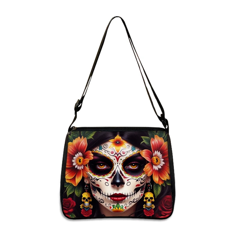 Day of the Dead Skull Crossbody – Mexico Print Messenger Bag for Travel & Everyday Use