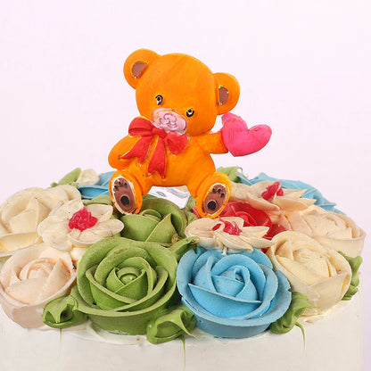 Bear Silicone Mold Cake Topper Fondant Chocolate Candy Cupcake Baking Cake Decorating Tools Polymer Clay Gum Paste Mold