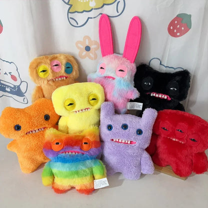 22cm Funny Ugly Teeth Monster Plush Toys Stuffed Anime The Block Monster Plushies Squirm Rainbow Crazy Rabbit Peluche Xmas Gifts