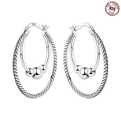 925 Sterling Silver Hoop Earrings Simple Sleeping Cat Earrings For Engagement Wedding Party Birthday Jewelry Gift