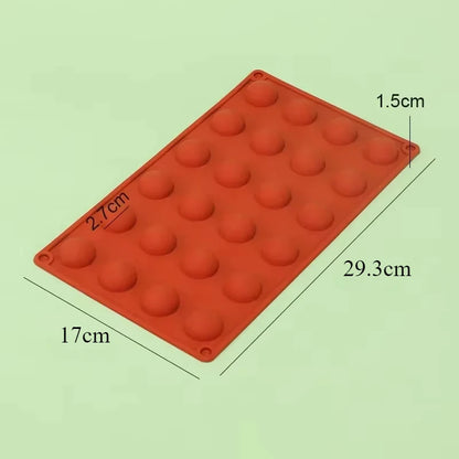6/8/15/24 Holes Half Ball Sphere Round Silicone Mold 3D Brownie Pudding Mousse Chocolate Dessert DIY Baking Cake Decoration Tool