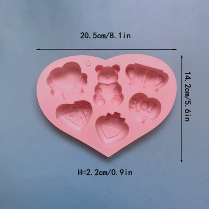 Angel Love Heart Shaped Silicone Chocolate Mold Cake Baking Tools Handmade Soap Candle Mould Valentine's Day Decorative Gift