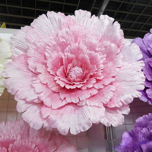 DIA 30-80cm Artificial Large Peony Flower Head Fake Flower Wedding Decoration Window Photo Studio Props Flower Home Decor