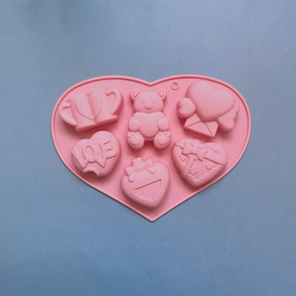 Angel Love Heart Shaped Silicone Chocolate Mold Cake Baking Tools Handmade Soap Candle Mould Valentine's Day Decorative Gift