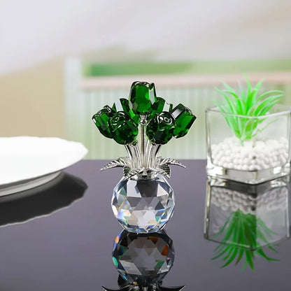 Colourful Rose Bouquet - For Anniversary, Mother's Day, Valentine's Day Crystal Rose Bouquet - Eternal Rose Decorative Gift