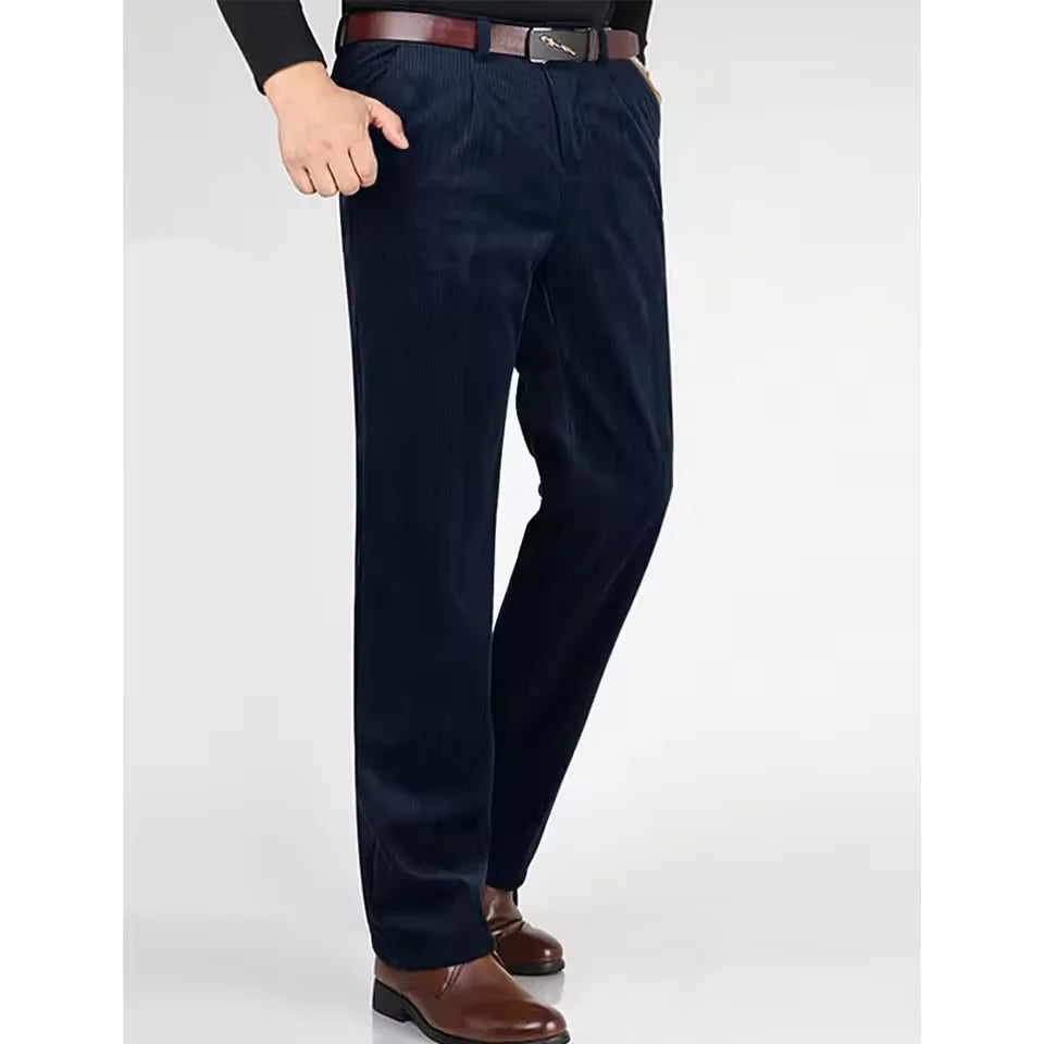 Men’s Slim‑Fit Corduroy Double‑Breasted Suit Set