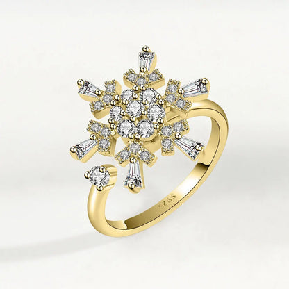 Fidget Spinner Ring Anxiety for Women Multiple Crystal Flower Eye Butterfly Animal Ring Rotate Anti Stress Wedding Jewerly